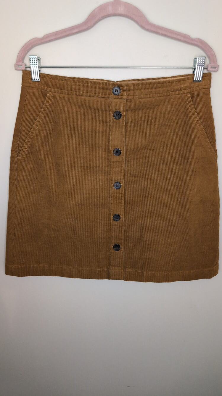 J.Crew Camel Corduroy Button Front Mini Skirt | Size 6